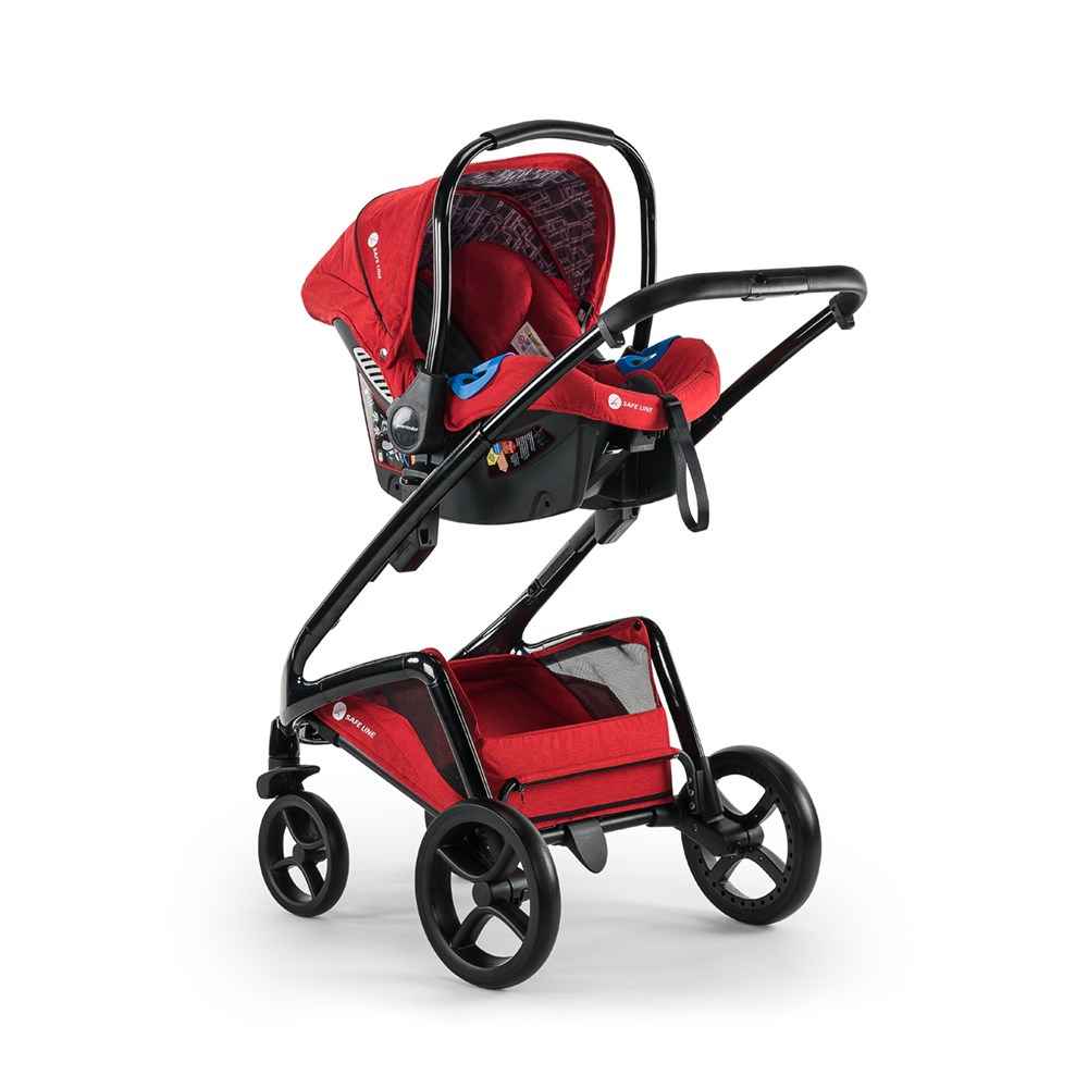 Safe Line Aventador Premium Red Travel Bebek Arabası Black