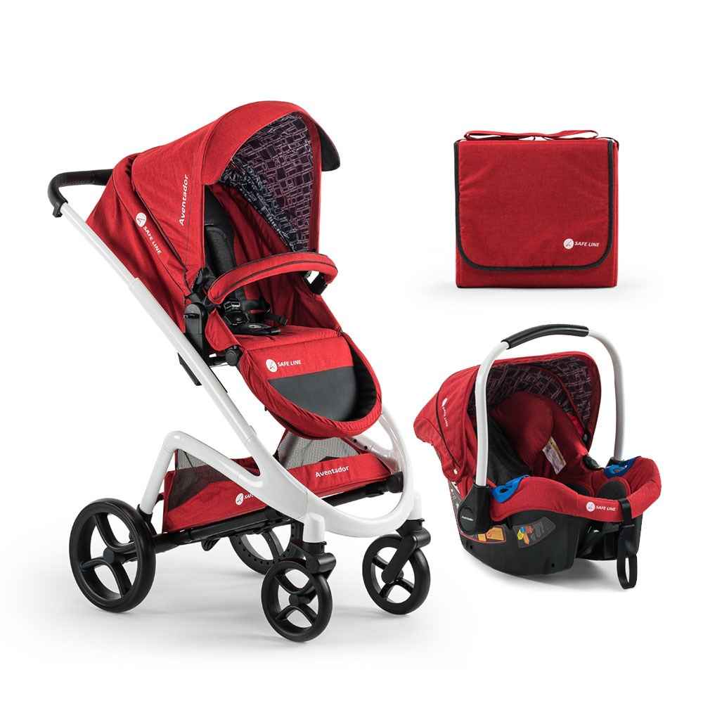 Safe Line Aventador Premium Red Travel Bebek Arabası White