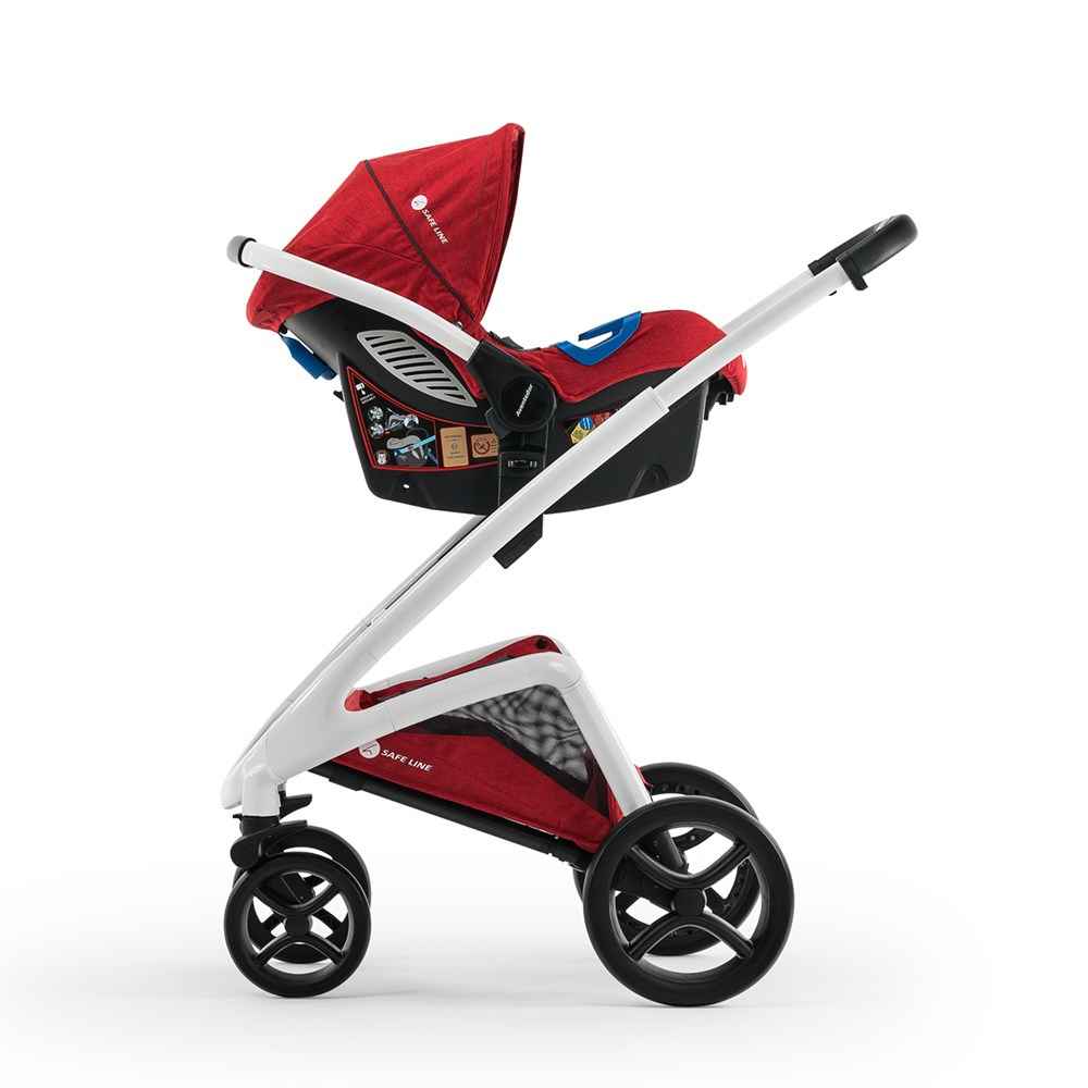 Safe Line Aventador Premium Red Travel Bebek Arabası White