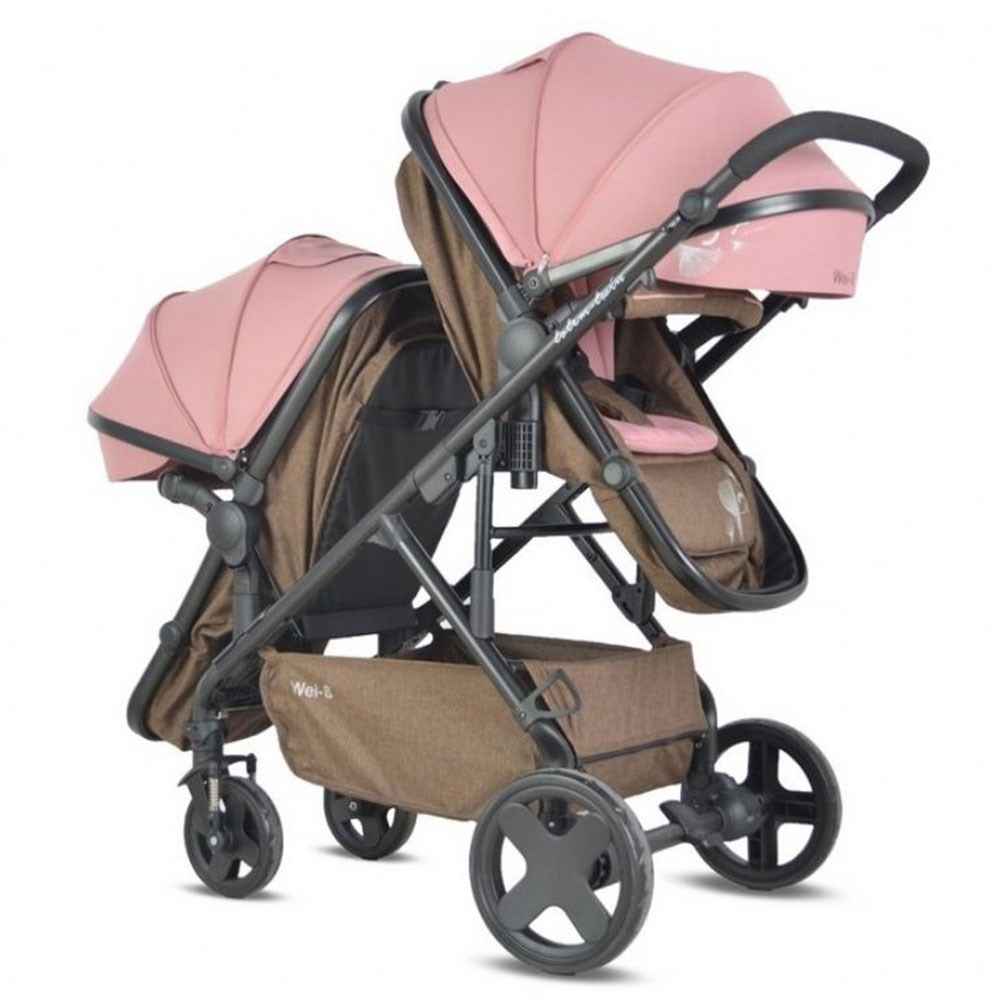 Wei-B 6080 İkiz Travel Bebek Arabası Pembe