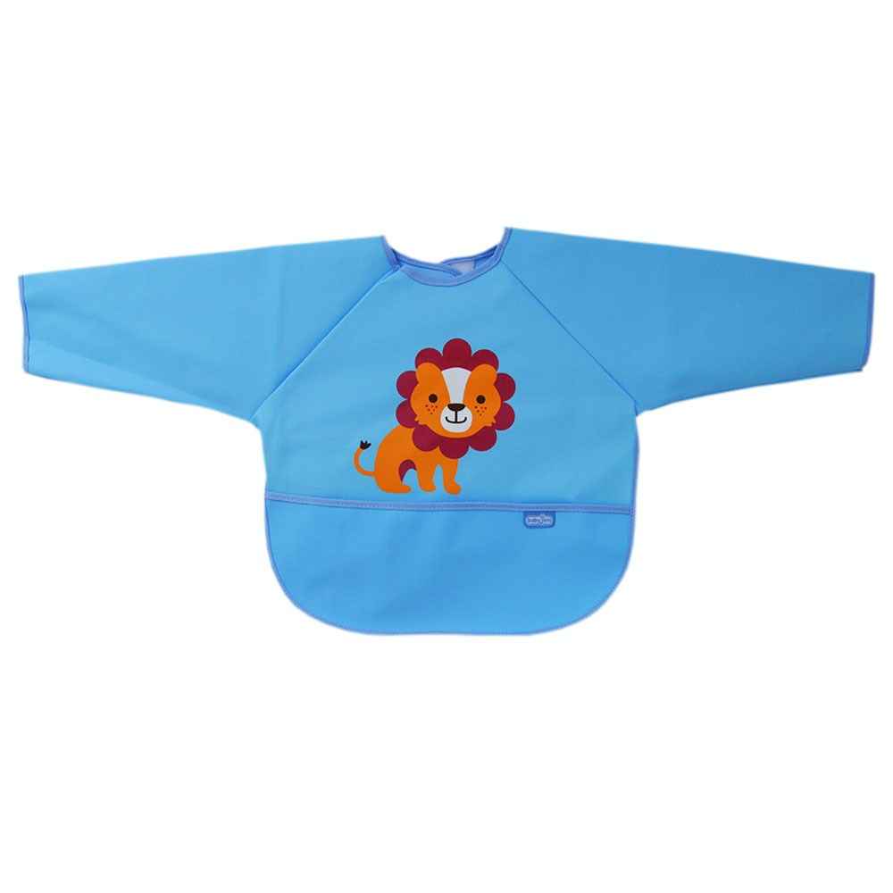 BabyJem 034 Bebek Poli Muşamba Kollu Önlük Mavi