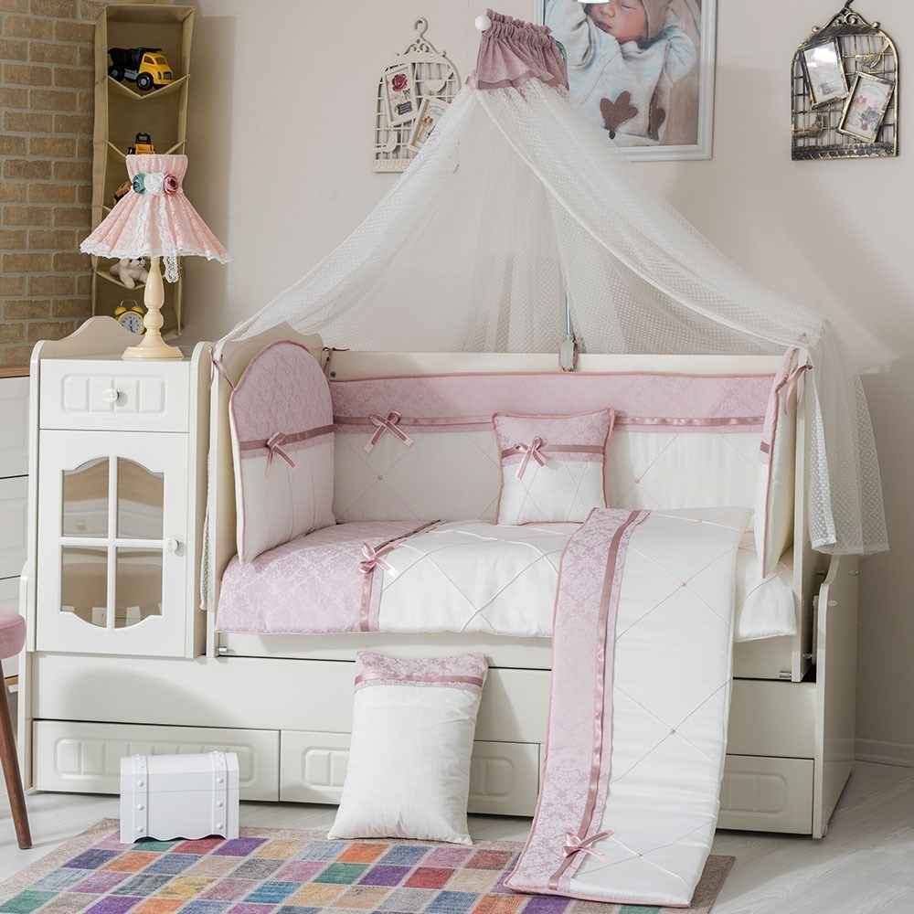 Mini Baby Queen Bebek Uyku Seti 10 Parça 60x120 cm Pembe