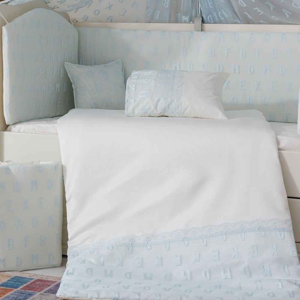 Mini Baby Alfabe Bebek Uyku Seti 10 Parça 60x120 cm Mavi