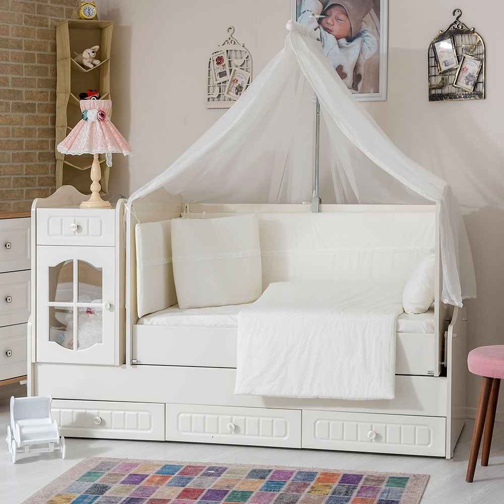 Mini Baby Eco Bebek Uyku Seti 10 Parça 80x130 cm Krem