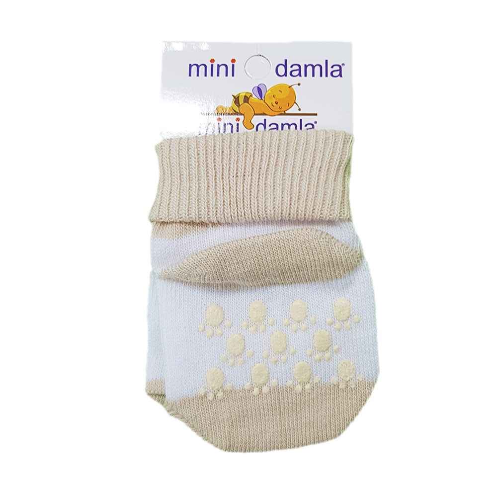 Minidamla 43615 Kaymaz Bebek Çorabı Bej