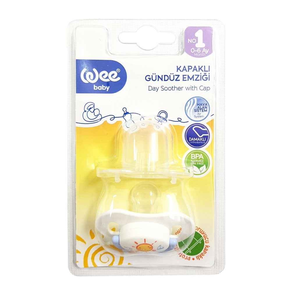 Wee Baby 781 Sipecial Saplı Kapaklı Emzik Damaklı No:1 Mavi