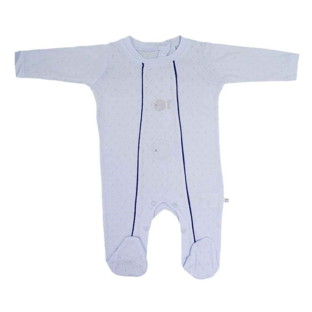 Bibaby 60281 Acqua Yakalı Bebek Tulumu Mavi