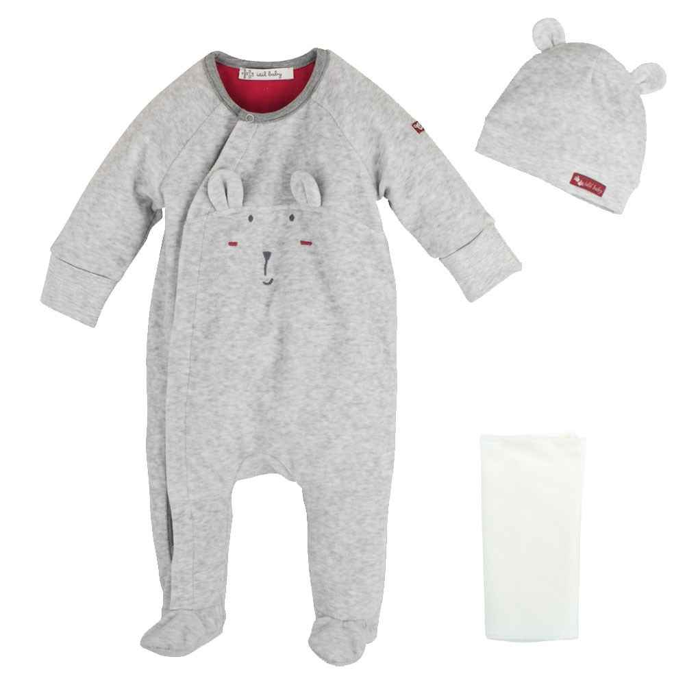 İdil Baby 11075 Bebek Tulumu Gri