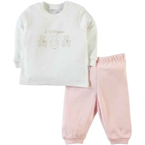 Kitikate S09699 Omuzdan Patlı 2'li Bebek Pijama Takımı Pembe