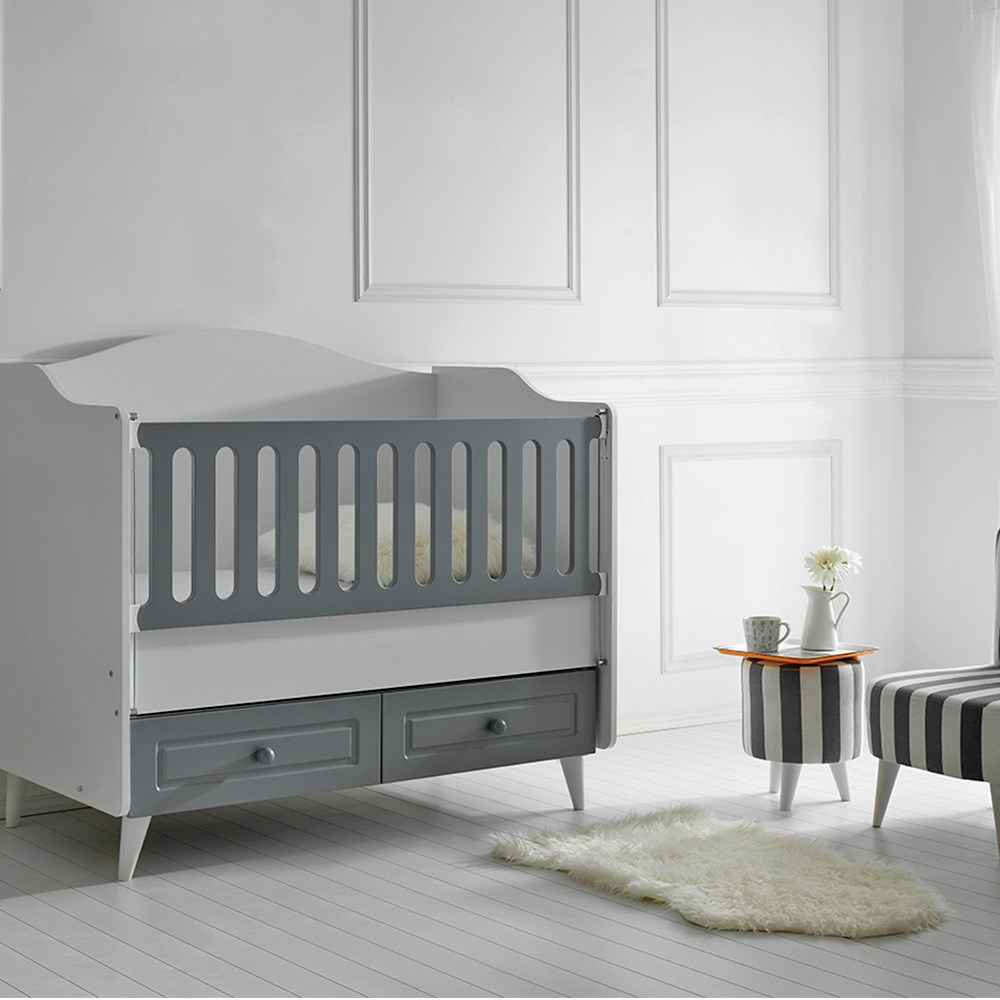 Belis Siena Bebek Odası Beşik 60x120 Gri Fiyatı İlke Bebe