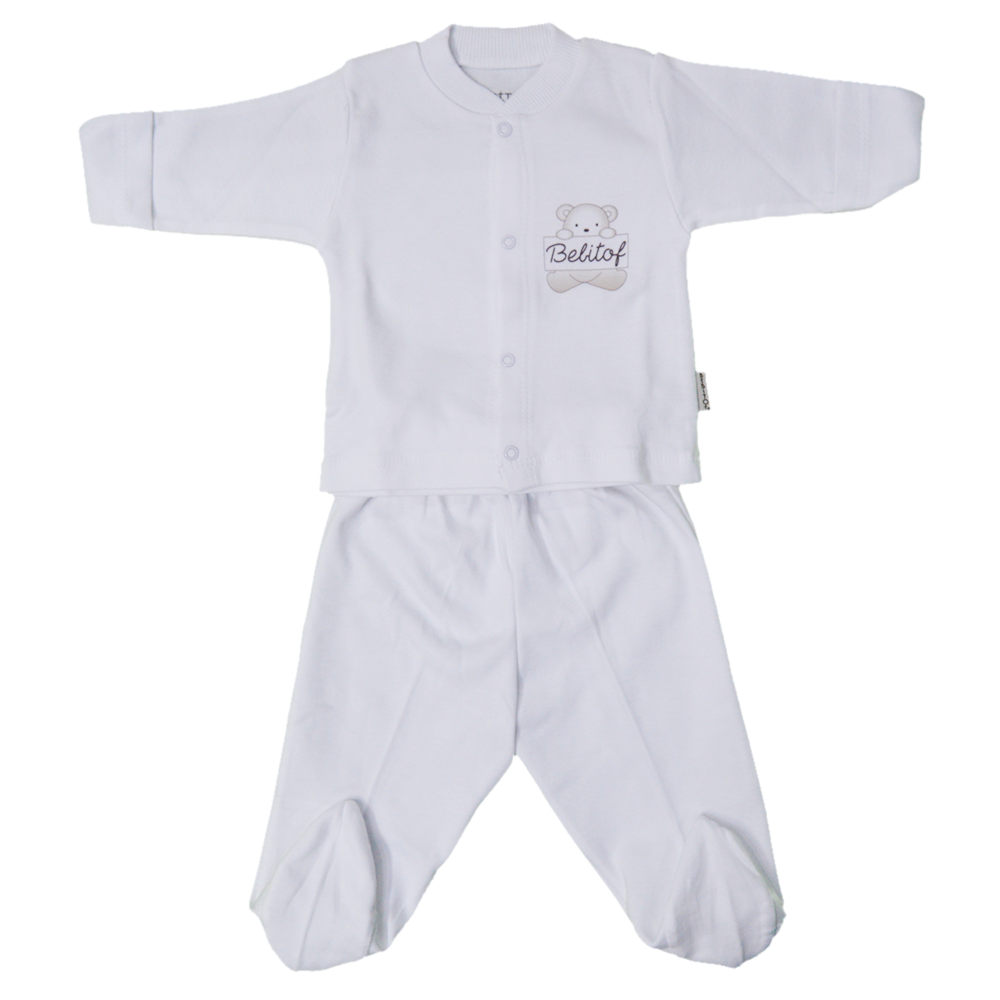 Bebitof  Ekru Eldivenli 2'li Bebek Pijama Takımı BBTF-6005-A Ekru
