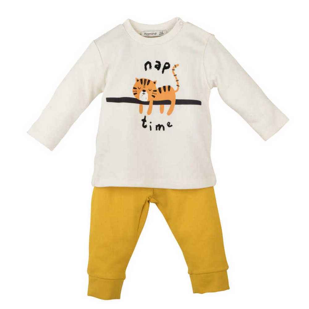 Mamino Bebek Pijama Takımı 10682 Ekru