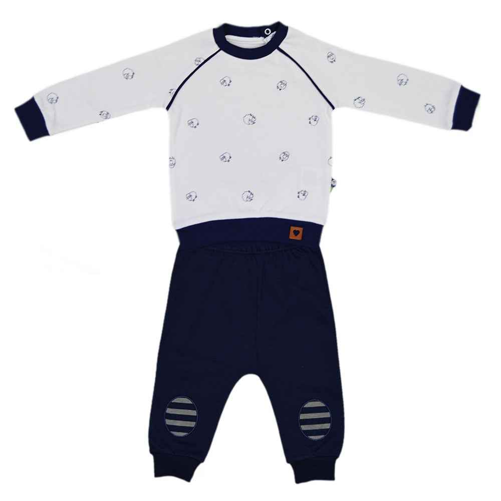 Mymio Kuzu Baskılı Bebek Pijama Takımı 9170 Lacivert
