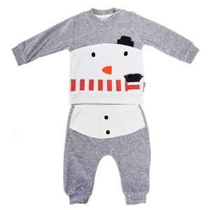 Mymio Snow Kadife Atkılı 2'li Bebek Takım 9720 Gri