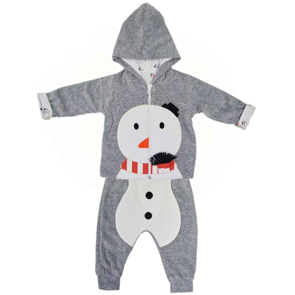 Mymio Snow Kapüşonlu 2'li Bebek Takım 9890 Gri