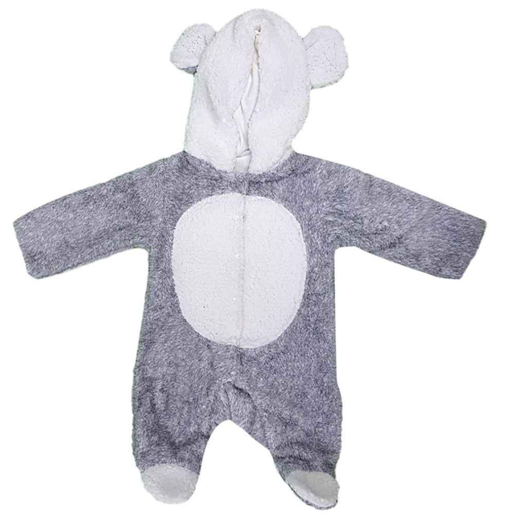 Eda Baby Ayı Nakışlı Velsoft Bebek Tulumu 5447 Gri