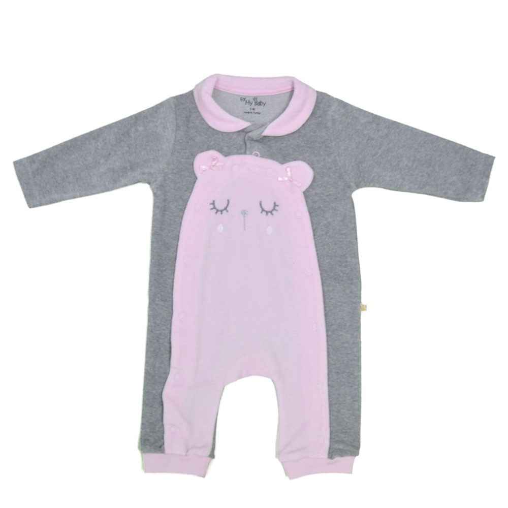 For My Baby Cat Patikli Ribanalı Tulum FMY8465 Pembe