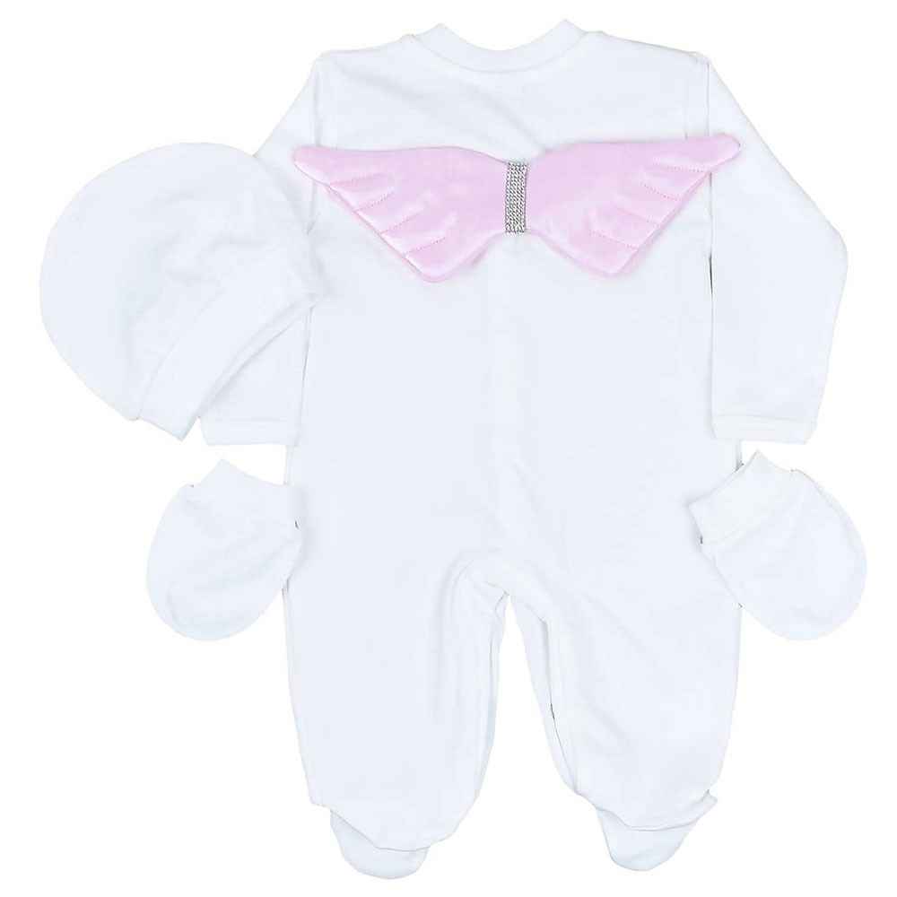 Eda Baby Kanatlı Bebek Tulum Seti 1163 Pembe
