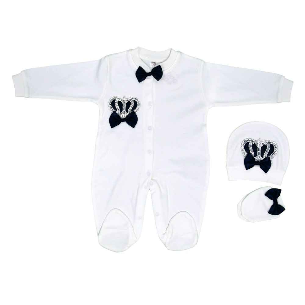 Eda Baby Bebek Tulum Seti 1218  Krem-Siyah