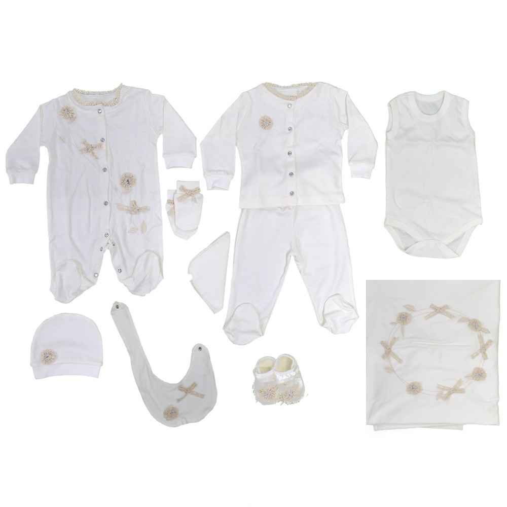 Eda Baby Hastane Çıkışı 10'lu Set 0-3 Ay 1401 Krem