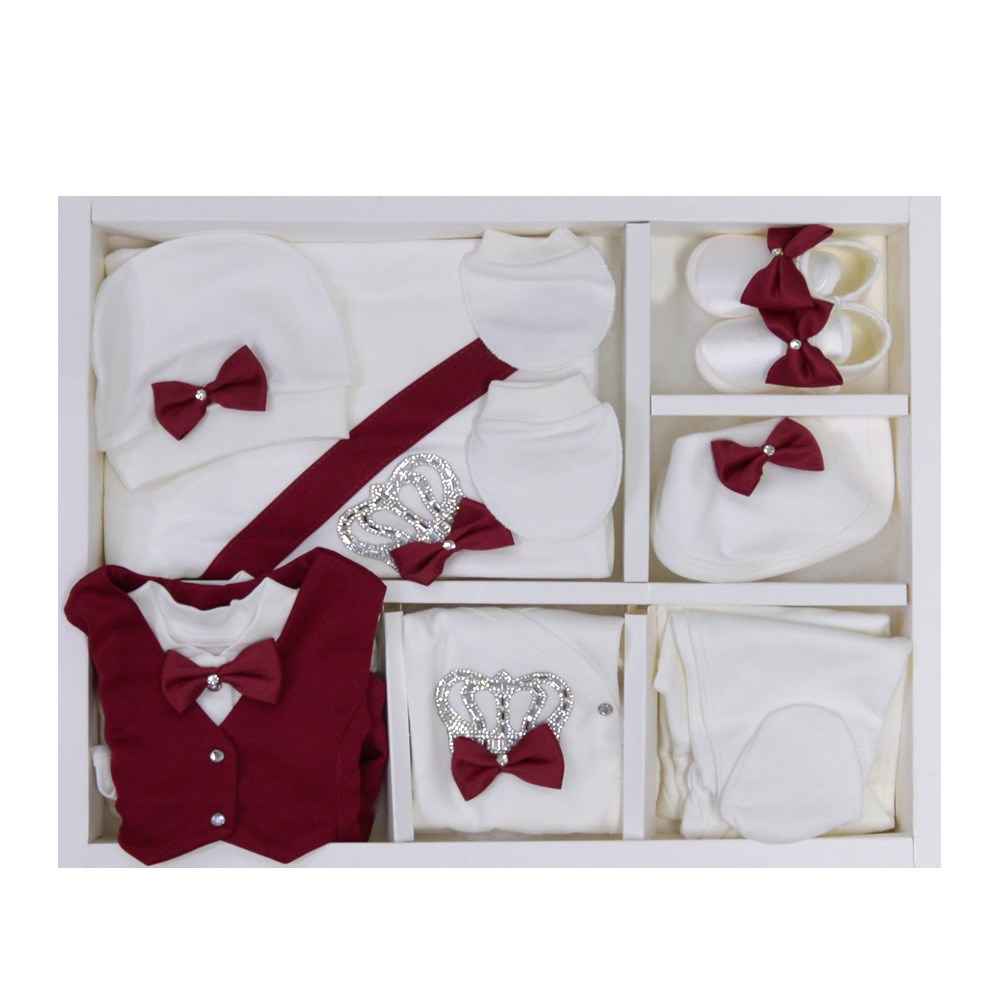 Eda Baby Hastane Çıkışı 10'lu Set 0-3 Ay 1031 Ekru-Bordo