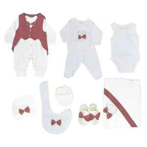 Eda Baby Hastane Çıkışı 10'lu Set 0-3 Ay 1031 Ekru-Bordo