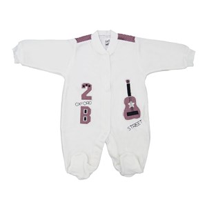 Gaye Kadife Bebek Tulumu 1719 Krem-Bordo