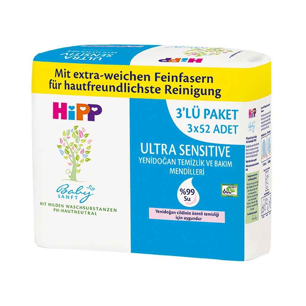 Hipp Ultra Sensitive Yenidoğan Mendil 3x52 Adet 