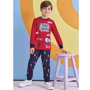 Roly Poly Erkek Çocuk Pijama Takımı RP1303-1 Kırmızı