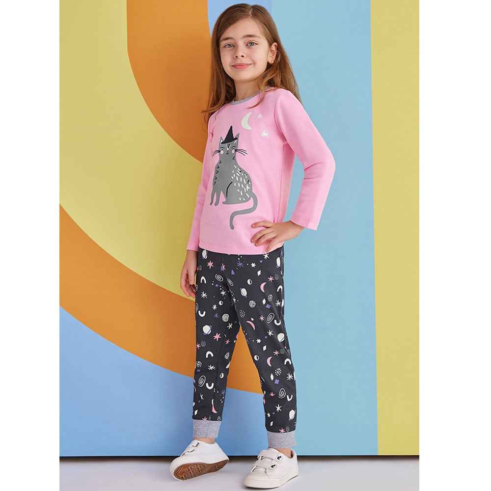 Roly Poly Çocuk Pijama Takımı RP1358 Açık Pembe