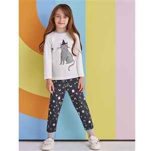 Roly Poly Çocuk Pijama Takımı RP1358 Krem