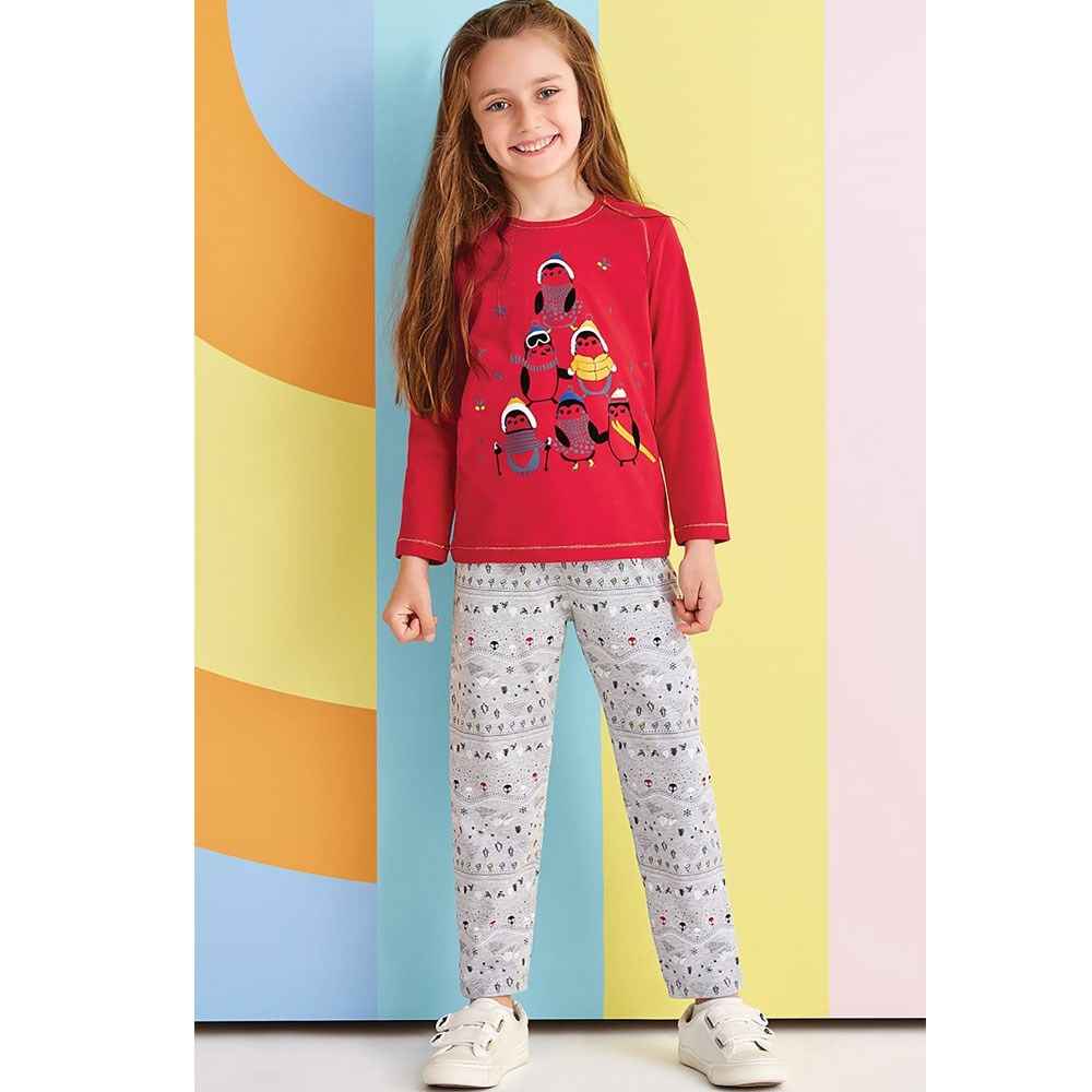Roly Poly Çocuk Pijama Takımı RP1360 Kırmızı