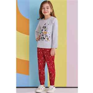 Roly Poly Çocuk Pijama Takımı RP1360 Açık Gri