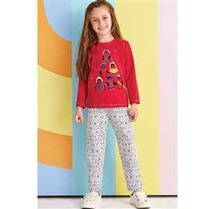 Roly Poly Çocuk Pijama Takımı RP1360 Kırmızı