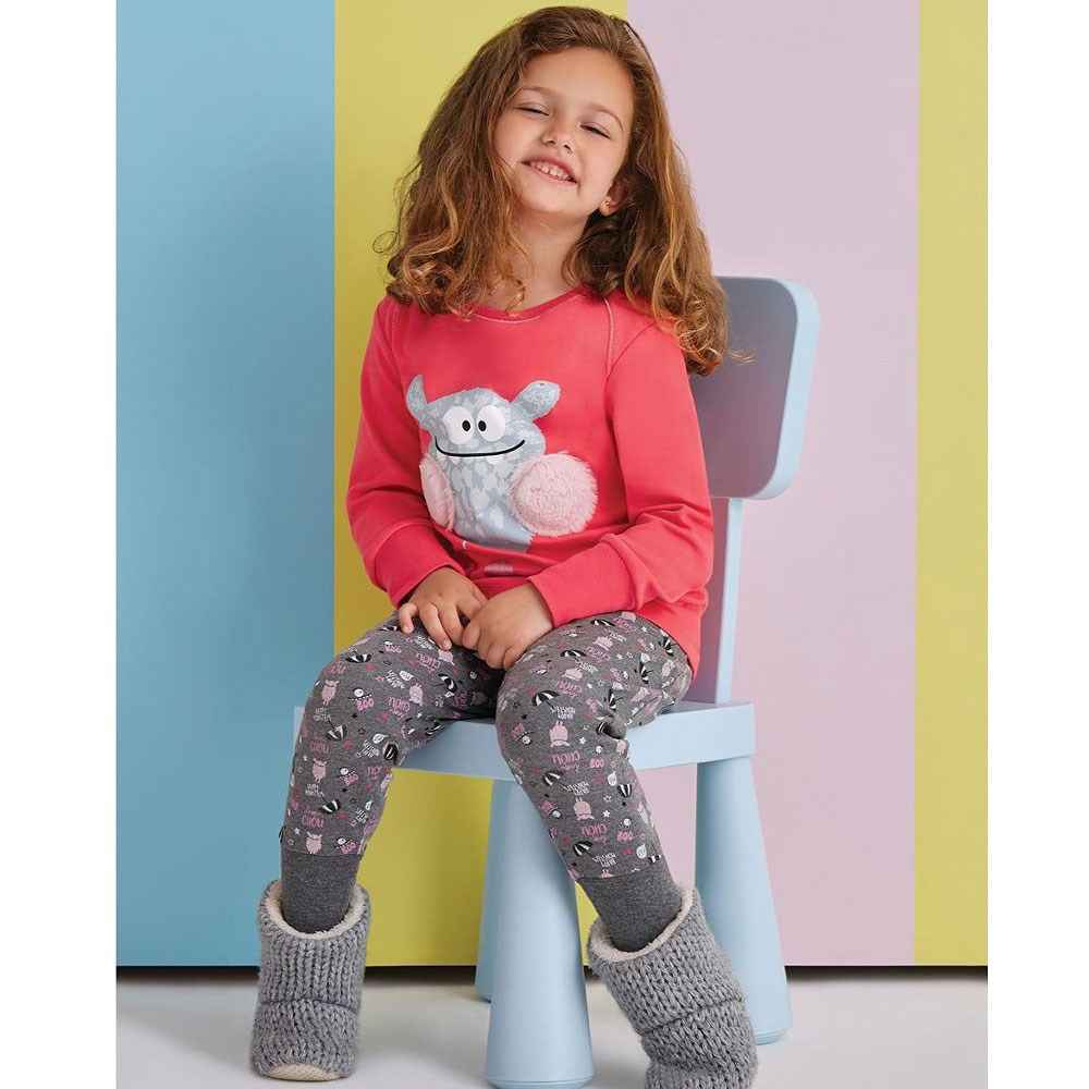 Roly Poly Çocuk Pijama Takımı RP1364 Nar Çiçeği
