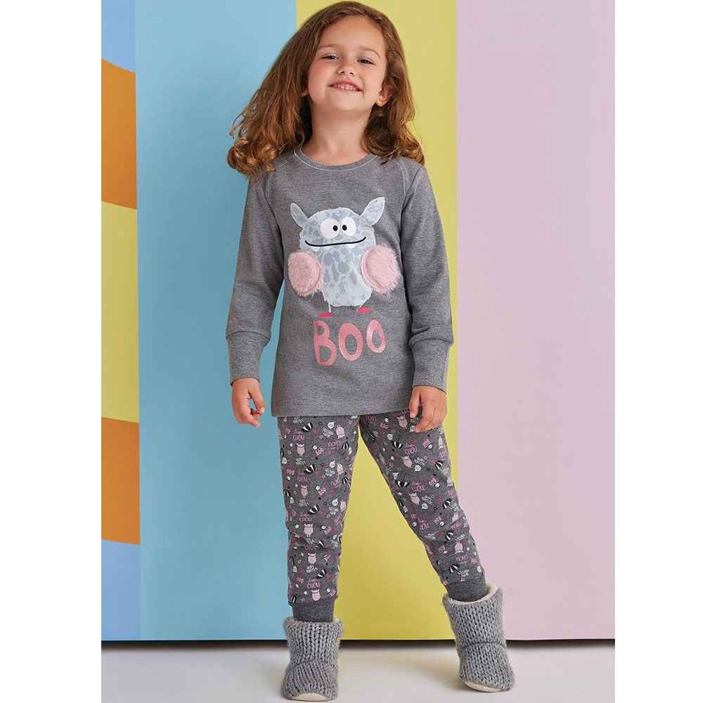 Roly Poly Çocuk Pijama Takımı RP1364 Koyu Gri