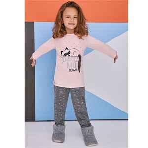 Roly Poly Çocuk Pijama Takımı RP1366 Somon