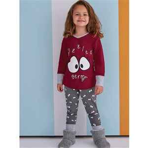 Roly Poly Çocuk Pijama Takımı RP1374 Bordo