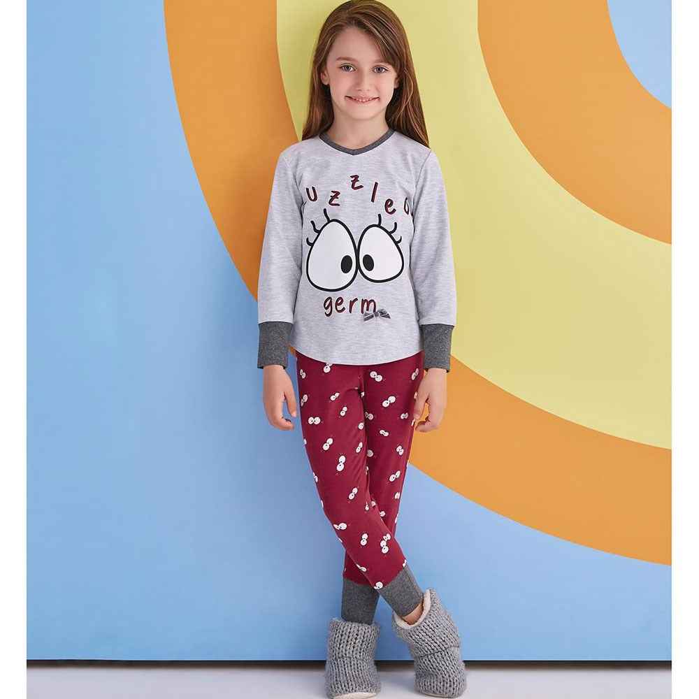 Roly Poly Çocuk Pijama Takımı RP1374 Açık Gri