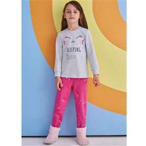 Roly Poly Çocuk Pijama Takımı RP1378 Açık Gri