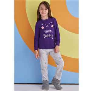 Roly Poly Çocuk Pijama Takımı RP1378 Mor