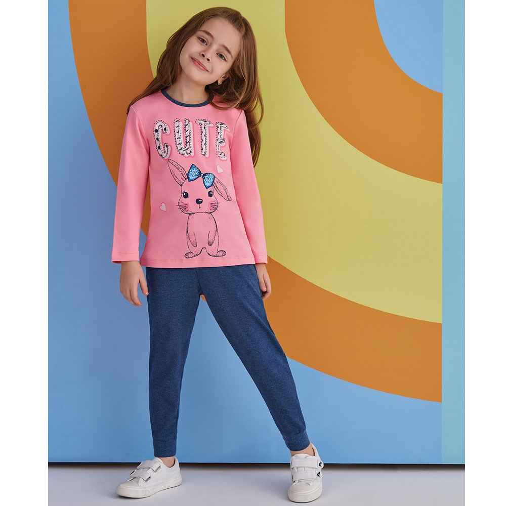 Roly Poly Çocuk Pijama Takımı RP1398 Pembe