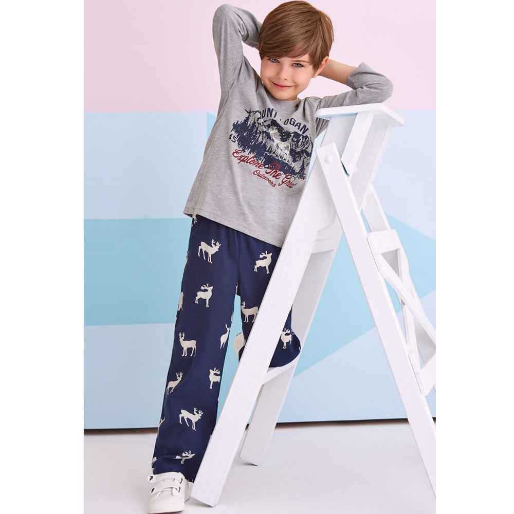 Roly Poly Çocuk Pijama Takımı RP1317 Gri-Melanj