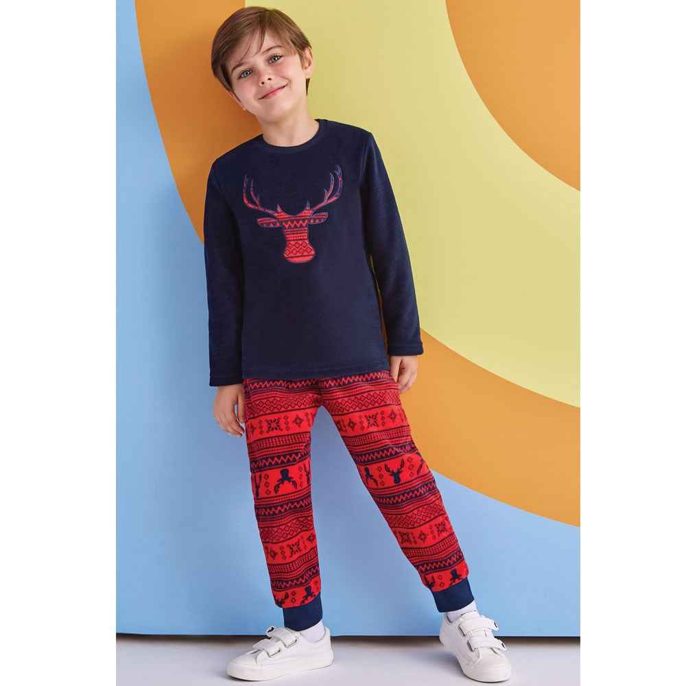 Roly Poly Polar Çocuk Pijama Takımı RP1338 Lacivert