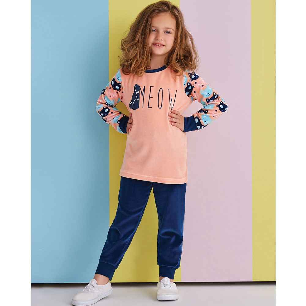 Roly Poly Çocuk Pijama Takımı RP1382 Somon