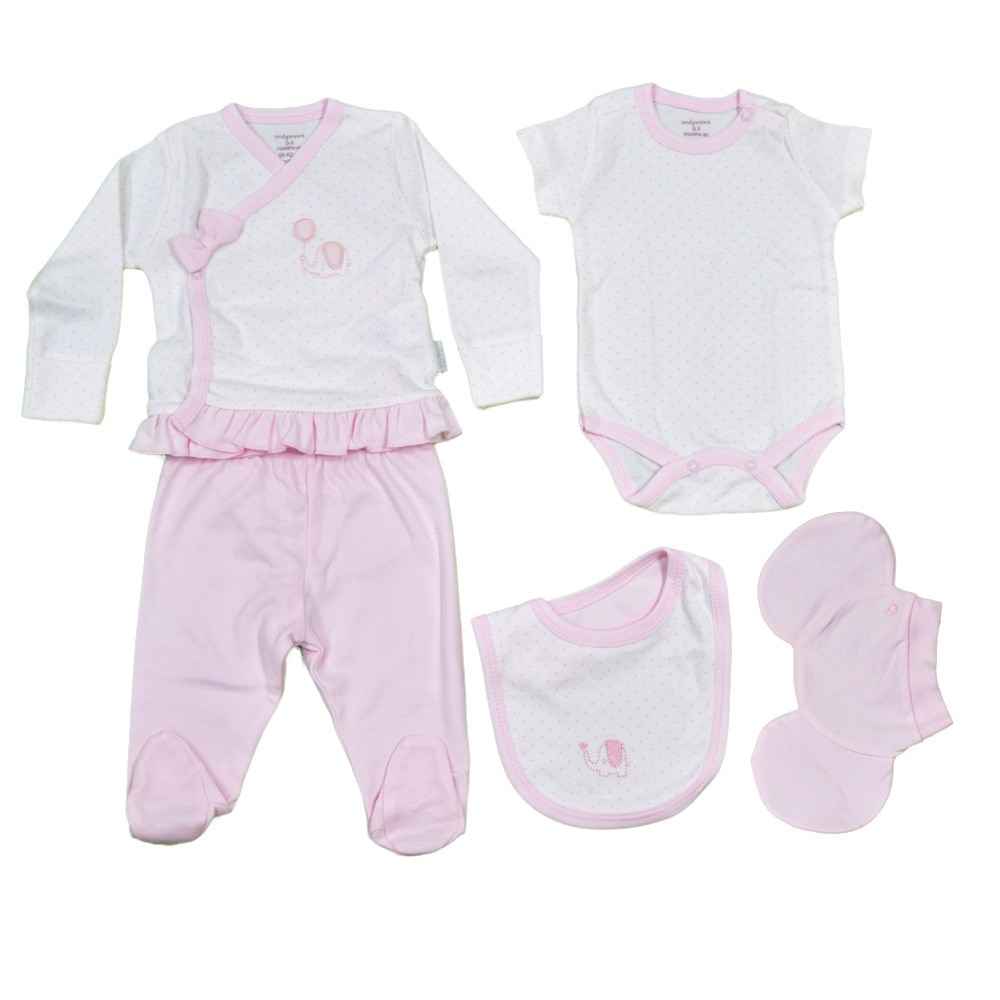 Andywawa Cute Etephant Hastane Çıkışı 5li Set AC9150 Pembe