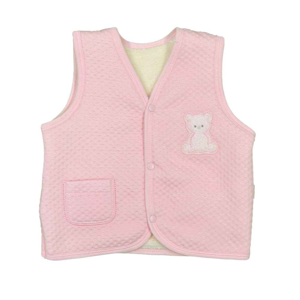 Mini Damla Kapitone Velsoftlu Bebek Yeleği 44056 Pembe