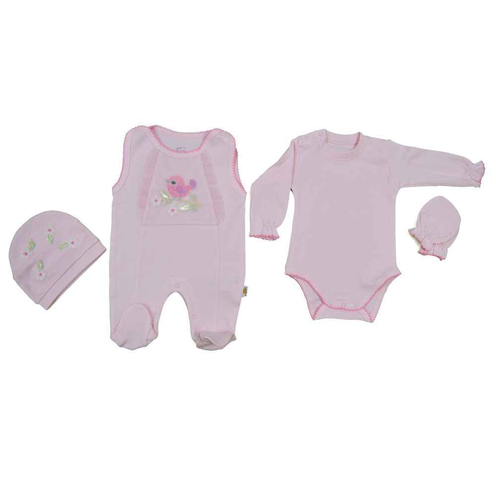 Mini Damla 4lü Bebek Tulumu 44029 Pembe