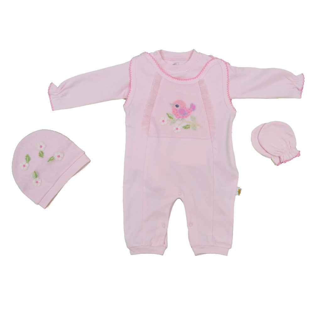 Mini Damla 4lü Patiksiz Bebek Tulumu 44029 Pembe
