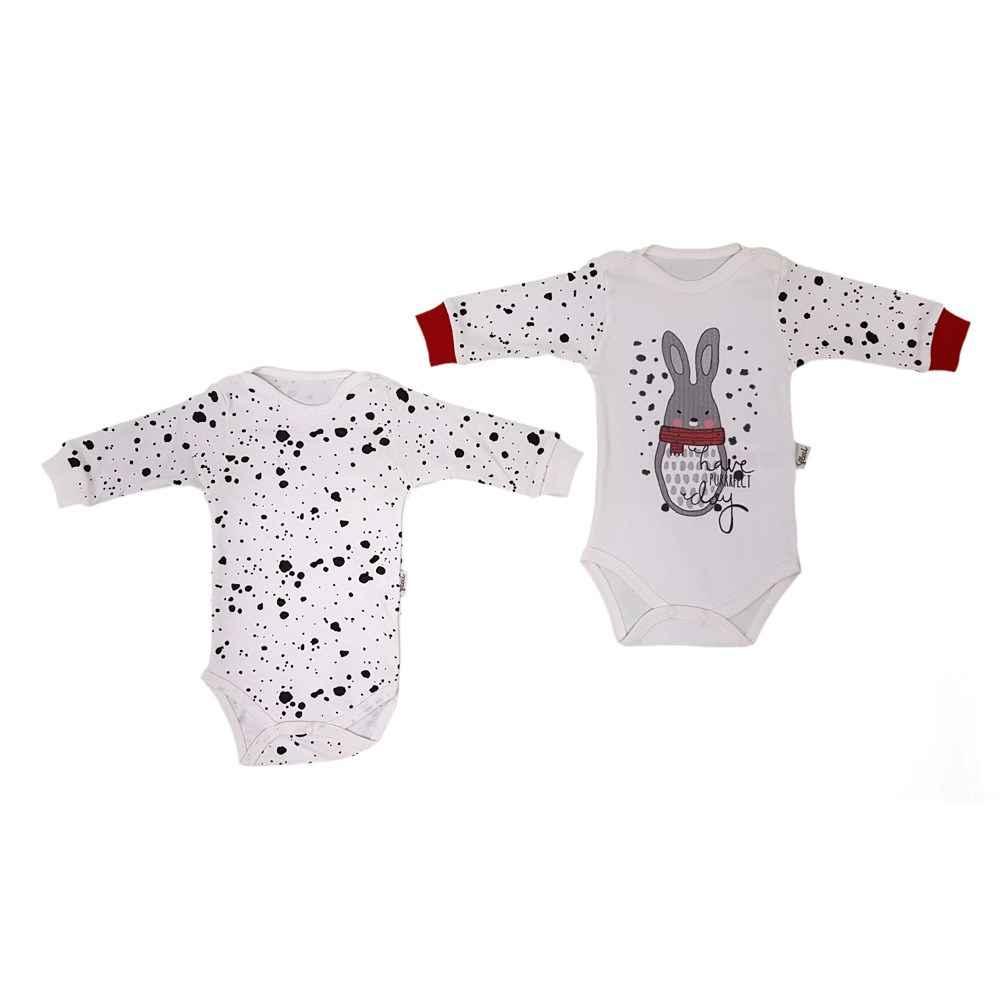 Flexi 2li Bebek Body 212195 Krem-Kırmızı